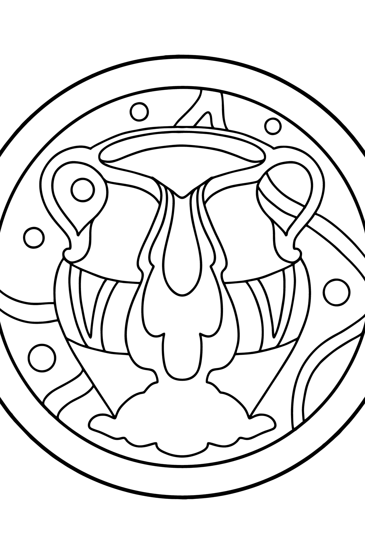 Coloring page for kids - zodiac sign Aquarius - Coloring Pages for Kids