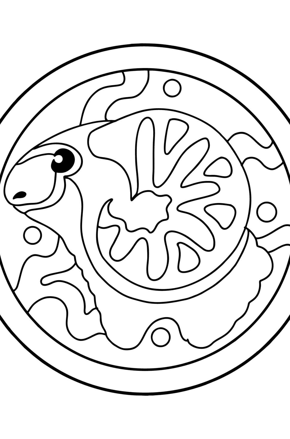 Coloring page for kids - zodiac sign Aries - Coloring Pages for Kids