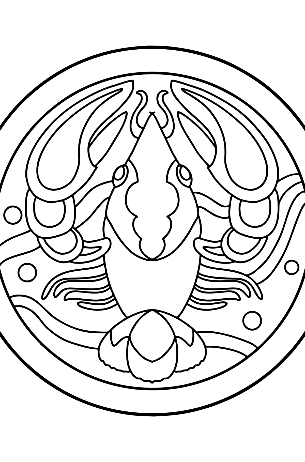 Coloring page for kids - Cancer zodiac sign - Coloring Pages for Kids