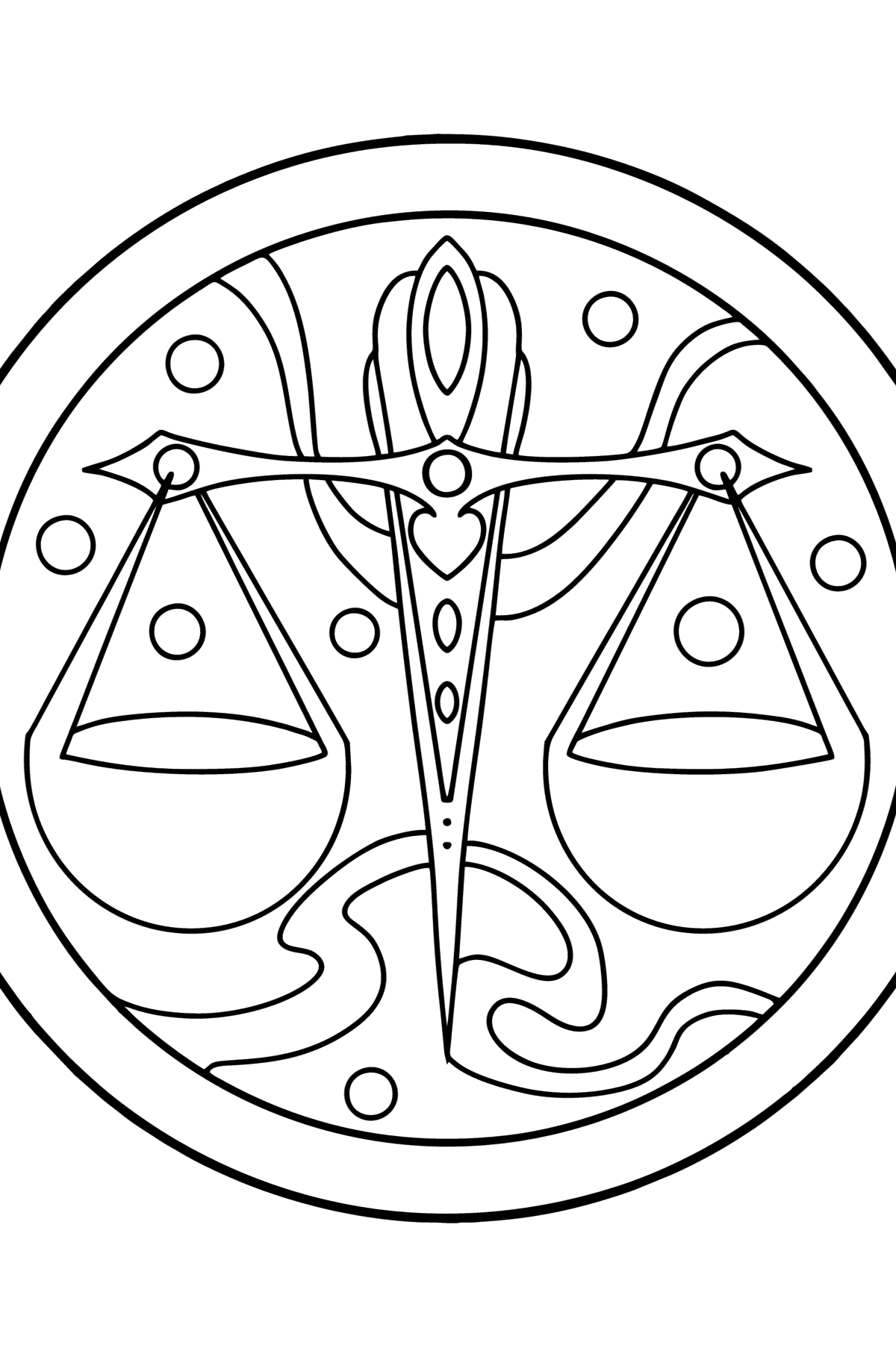 Coloring page for kids - zodiac sign Libra - Coloring Pages for Kids