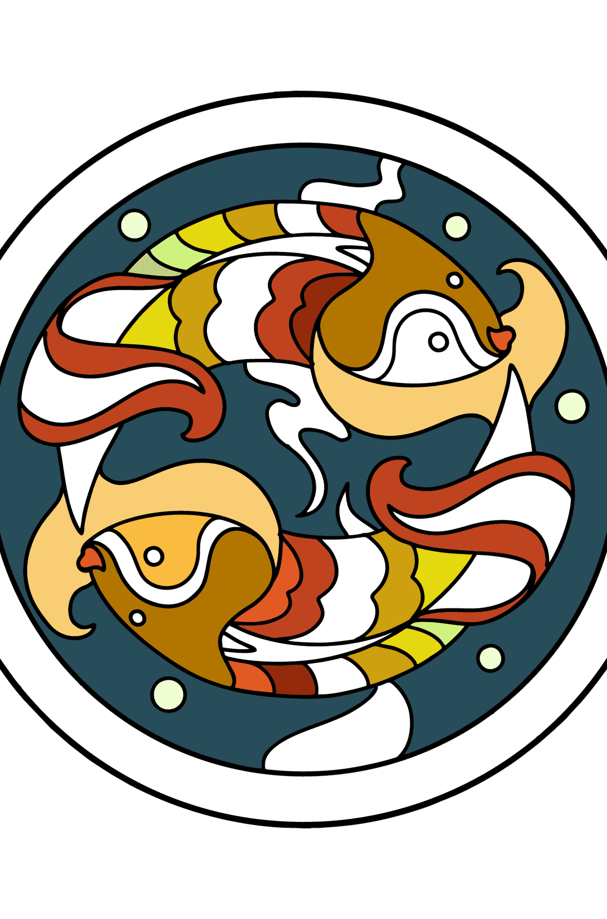 Coloring page for kids - zodiac sign Pisces - Coloring Pages for Kids