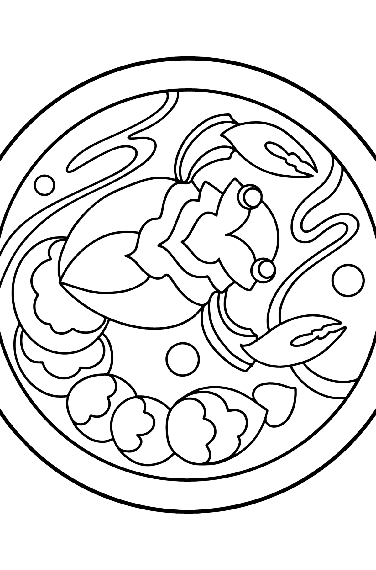 Раскраска знак зодиака Скорпион для детей - Картинки для Детей