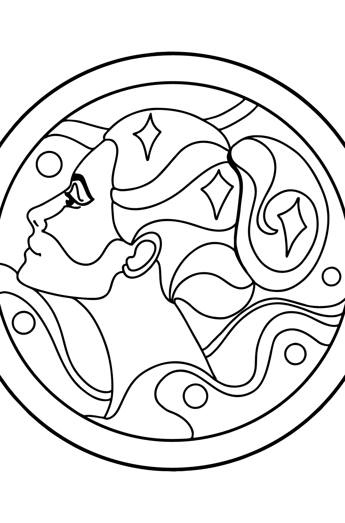 Coloring page for kids - zodiac sign Virgo - Coloring Pages for Kids