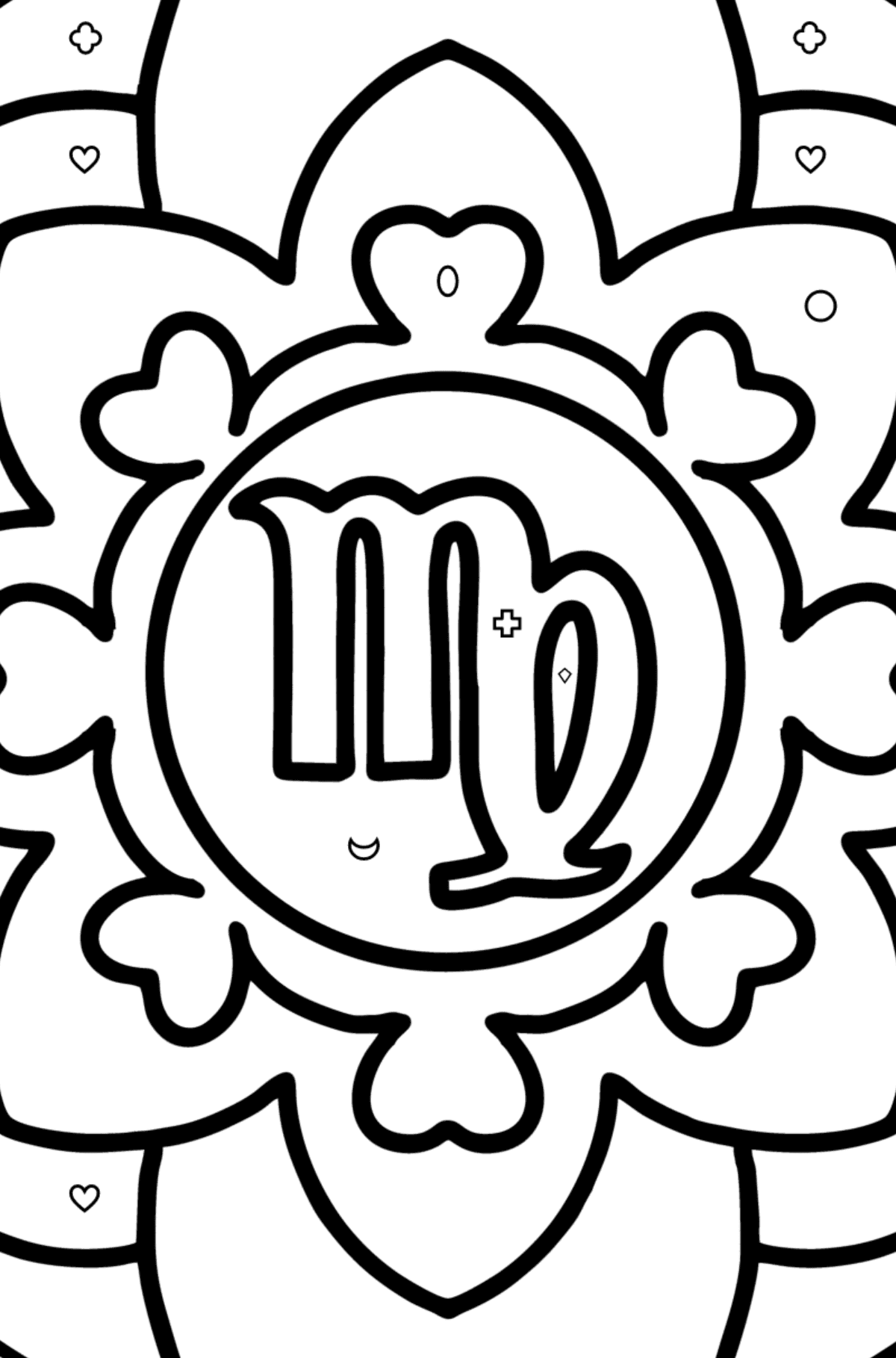 Coloring page - zodiac sign Virgo - Coloring by Geometric Shapes for Kids